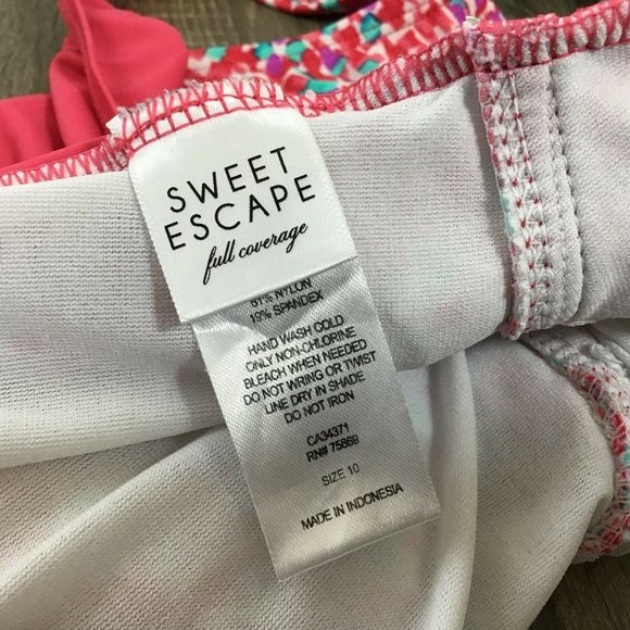 Sweet Escape One Piece Full Coverage Pink Print Swimsuit - Picture 7 of 7